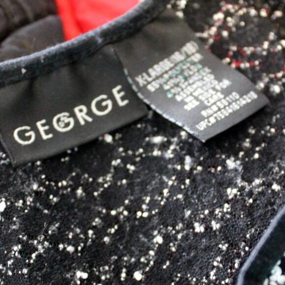 George Sleeveless Textured Black and White Top Size XL - Picture 3 of 6